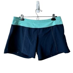 Vintage Lululemon 3" High Rise Running Shorts Blue Made In Canada Women's Sz 10